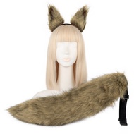 Set Tail Comic Props Squirrel Hair Ear Fox Plush Beast Hoop Fox Tail Expander cos Earpiece Simulatio