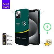 AM R24 Lance Stroll Phone Case for iPhone 17 Pro Max / iPhone 16 Pro Max / 15 / 14 / 13 Protective C