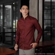 Kemeja Pria Lengan Panjang Polos Kerah Shanghai Koko Putih Polos Slimfit