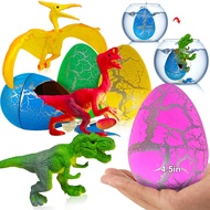 [ 4.5" Large Size & Grow 500% ] 4 Pack Easter Dinosaur Eggs Hatching Surprise Eggs Grow in Water Cra