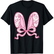 Coquette Bow Bunny Ears Áo thun thỏ ngày lễ Phục sinh vui vẻ