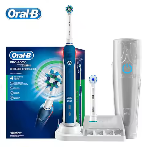 Oral B Pro 4000 3D Smartseries Ultrasonic Electric Toothbrush with Visible Pressure Sensor Power 4 M