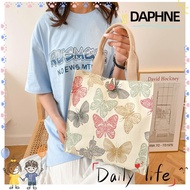 DAPHNE Lunch Bag, Printed Butterfly Canvas Food Container, Large Capacity Canvas Bags
