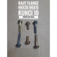 Flange bolt m6x1,00x30 m6x1,00x15 key 10