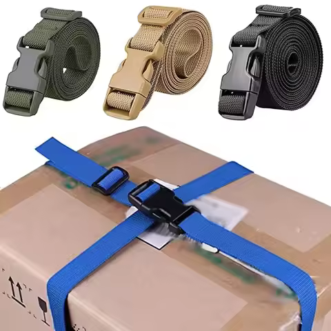 Adjustable 2.5cm X 188cm Luggage Strap for Suitcases Heavy Duty Strap Buckle Packing Straps for Trav