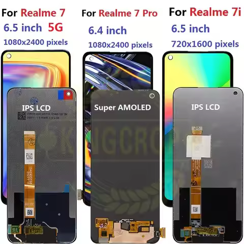 For Realme 7 LCD 5G Display Touch Screen Digitizer Assembly Replacement For OPPO Realme 7i LCD For R