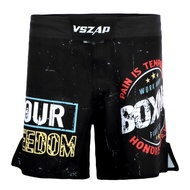 VSZAP Bloodthirsty Warrior Fighting, Kickboxing, MMA Training Shorts for Men, Quick-Dry Muay Thai, U