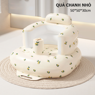 Ghế Hơi Tập Ngồi Cho Bé Beige Thiết Kế Dễ Thương Sofa Bơm Hơi Hộ Gia Đình Có Bơm Tự Động