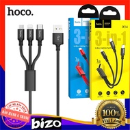 [HOCO] Hoco X14 3-lead fast charging cable, anti-break umbrella, USB to C pin, IP pin, MICRO pin