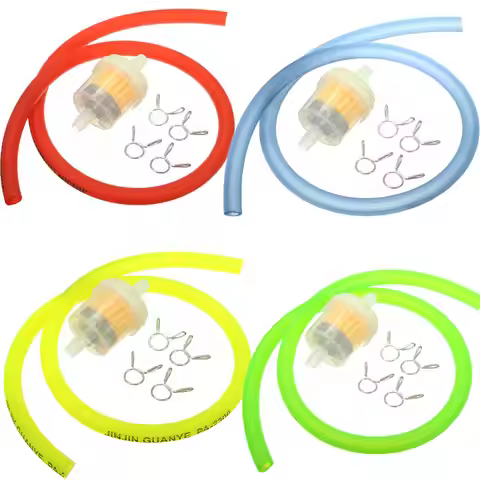 6mm Motorcycle Fuel Filter WIth 50cm Gas Oil Fule Hose Petrol Pipe With 4Pcs Hose Clips For Mini 90c