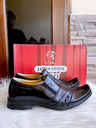 PSPGN.CO | BRAND JAMES STONE 854BK BLACK SEPATU PRIA KULIT OXFORD PANTOFEL SLIP ON FORMAL SUPER SALE