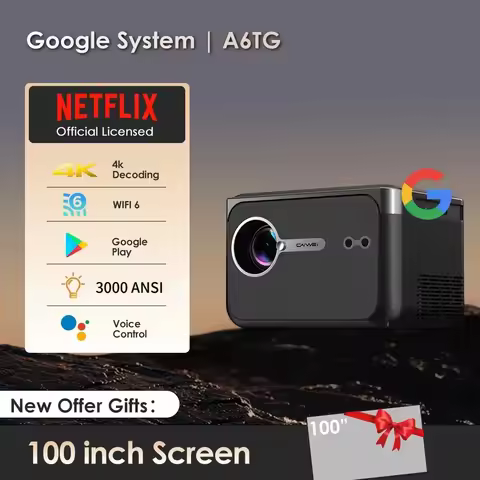 Google TV Netfilx Official Licence 4K Projector Android 14 2.4+5G WiFi Dolby Portable Projector Home