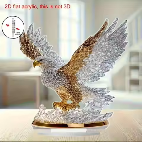 Flapping Eagle 2D Acrylic Ornament - Modern Animal Vase Figurine for Home Decor, Unique Christmas & 