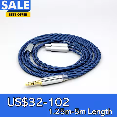 99% Pure Silver OCC Graphene Alloy Full Sleeved Earphone Cable For Sennheiser HD800 HD800s HD820s HD