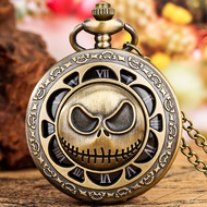 Halloween theme bronze skeleton quartz pocket watch Exquisite pendant necklace Watch for children men and women gifts