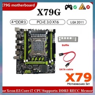[hotkeystore.] X79G Motherboard+ Cable+Bezel LGA2011 4XDDR3 RECC Slot M.2 NVME PCI-E X16 6XUSB2.0 SA
