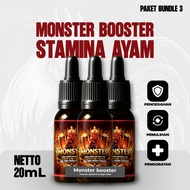 "PACKAGE OF 3 BOTTLES OF MONSTER 20ml" - Doping Ayam Aduan (Adding Chicken Aggressive, Energy and Lo