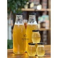 COMBO of 6 1 LITER ROUND GLASS BOTTLES WITH TIN LID (1000ML - 1L BOTTLE, RANDOM LID COLOR)