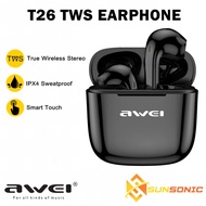 Awei T26 Tws Earbuds Stereo Sound Hifi Bass Sound Touch Control Earphone