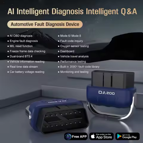 DA200 Bluetooth Auto OBD II Read Card Tool BLE Bluetooth 4.0/5.4 OBD2 Car Diagnostic Scanner 25K80 C