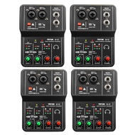 4X Q-12 Sound Card Audio Mixer Sound Board Console Desk System Interface 4 Channel 48V Power Stereo Computer Card