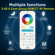 GLEDOPTO 2.4G 6 Zone Group RGBCCT RF Remote GL-RC-006Z Control Smart Home Work with Pro Series RGBCC