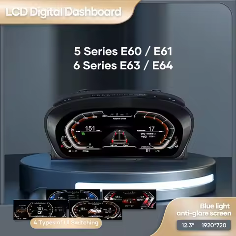12.3 ''Digital Dashboard For BMW 5 Series E60 E61 E63 E64 525D 2003 0609 CCC CIC LCD Car Instrument 