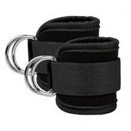 1pc Heavy Duty Ankle Strap With Double D-Ring - Adjustable Buckle Closure, Non-Slip Fitness Rope Loo
