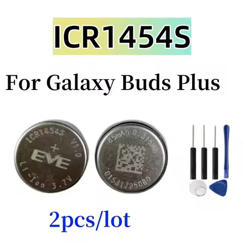 2pcs/lot Replacement EVE ICR1454S 1454 3.7V 85mAh Battery For Galaxy Buds+ /Buds Plus TWS Headphones
