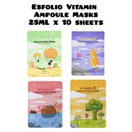 Esfolio Vitamin Ampoule Masks Vitamin C / A / B / E  25 ml x 10 sheet