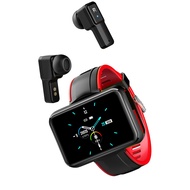 สมาทวอช LEMFO T91 TWS Wireless Bluetooth Headset Smart Watch Men 2020 1.4 Inch Big DIY Screen Bluetooth Call Weather Smartwatch สมาทวอช Blue strap
