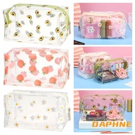 COD DAPHNE Gift Avocado Flower Peach Waterproof Clear Transparent Makeup Bags for Women Girls Pouch Storage Cute Print Toiletry Organizer Travel Cosmetic Bag