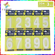 0-9 Stainless Number Adress/House/Number plate/Door 3Inch Number