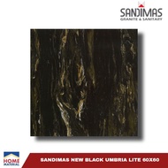 Granit Dinding/Lantai Motif Marmer SANDIMAS BLACK UMBRIA LITE 60x60
