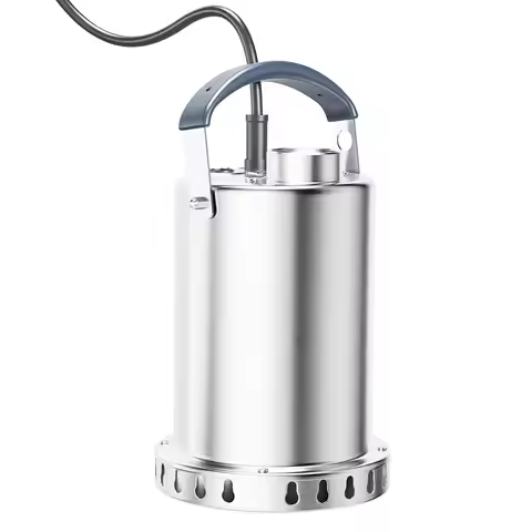 1HP 3700GPH Stainless Steel Sump Pump Submersible Pump Portable Transfer Electric Water Pumps with A