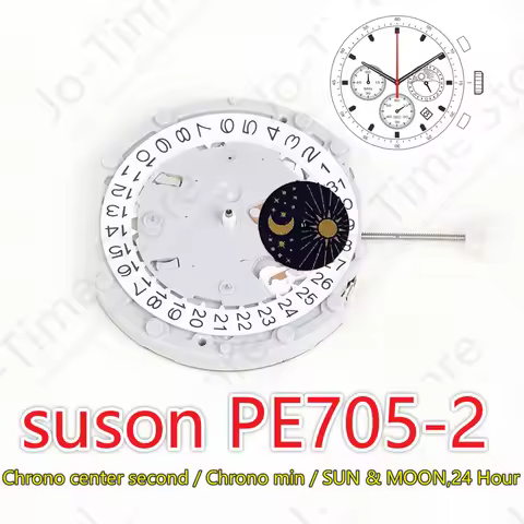 PE705-2 Movement China Sunon Pe70 Movement Three Hands With 3eyes ＆Chrono center second & Chrono min