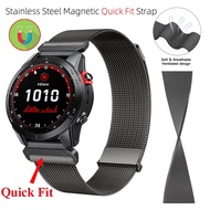 26mm 22mm Quick Fit Strap High Quality Stainless Steel Magnetic Band Metal Watchband For Garmin Fenix 7 7X 6 6X Pro 5 5X Plus 3 3HR 2 Approach S70 47mm S62 S60