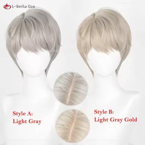 Type 2 Xavier Cosplay Wig 30cm Short Anime Wig Heat Resistant Synthetic Hair Halloween Party Wigs + 