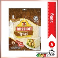 MISSION  WRAP TORTILLAS WHOLEGRAIN 8S' X 360G ASEAN.OS