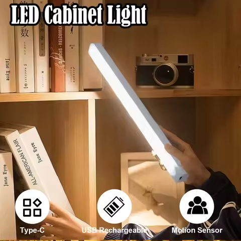 PIR Motion Sensor LED Cabinet Light 10CM/20CM/30CM/50CM USB Recharge Cold/Warm/White Cabinet Closet 