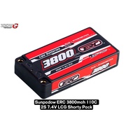 Sunpadow ERC LCG Slim Shorty Pack 3800mah 7.4V 2S 110C Hardcase Lipo Battery For Rc Drift Buggy Yoko