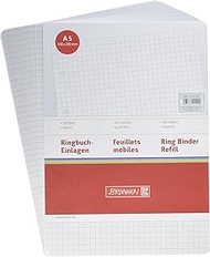 Brunnen 1066332 Ring Binder Inserts (A5, Squared, 100 Sheets, 70 g/m²), White