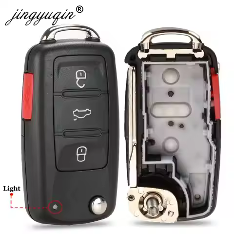 jingyuqin 4 Buttons 020AD Remote Key Shell Case Fit for VW Caddy Eos Golf Jetta Beetle Polo Up Tigua