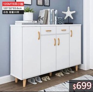 （訂貨價：$699）120cm加寬 鞋櫃 實木腿 60-140cm(附帶櫃桶) 鞋架 Wood Shoe Cabinet
