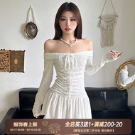套裝女 loose blouse set 甜妹套装 Amyway Small One-Shoulder Halter Neck Dress with Ruffle Skirt