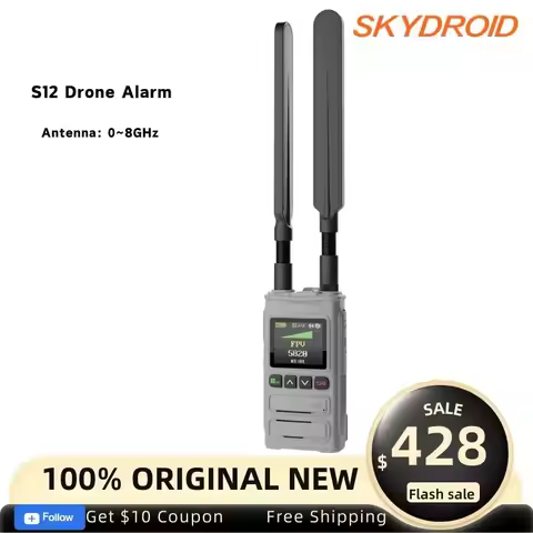 Skydroid S12-8G Drone Detector 0-8GHz 3km-5km Range with 6000mAh Battery Support Russian English Han