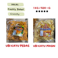 Kerepek Jejari Ubi Kayu Pedas , Kerepek Ubi Kayu Biasa 1Kg / 520 G