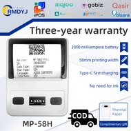 Thermal Printer 58mm Thermal Printer Bluetooth Printer Portable Tanpa Tinta Thermal Printer Label Re