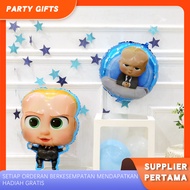 Jumbo Baby Boss Foil Balloons Boss Baby Round/s Baby/s Baby Boss Cartoon Foil Balloons for Birthday 