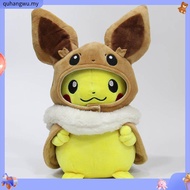 Pokémon Plush Doll Pikachu/Eevee Rag Toy in Cosplay Costume Japanese Anime Bedside Ornament Gift for